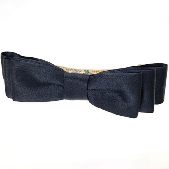 2 L. Erickson USA Petite Bow Barrette; Navy and Starlette Gold main image 6